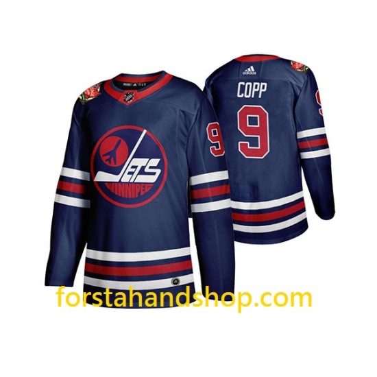 Winnipeg Jets Tröjor Andrew Copp 9 Adidas 2019 Heritage Classic Marinblå Authentic