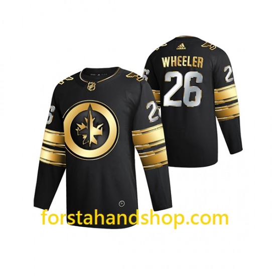 Winnipeg Jets Tröjor Blake Wheeler 26 Adidas 2021 Svart Golden Edition Authentic
