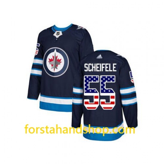 Winnipeg Jets Tröjor Mark Scheifele 55 Adidas USA Flag Authentic