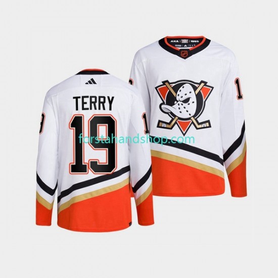 Anaheim Ducks Tröjor Troy Terry 19 Adidas 2022-23 Reverse Retro Vit Authentic