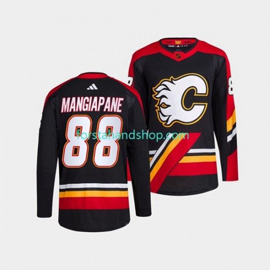 Calgary Flames Tröjor Andrew Mangiapane 88 Adidas 2022-23 Reverse Retro Svart Authentic