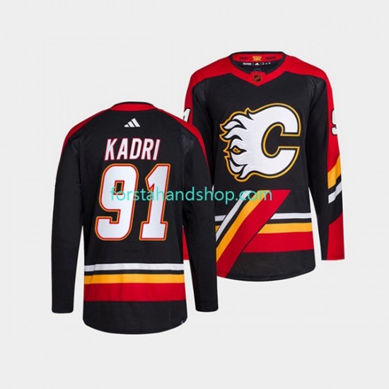 Calgary Flames Tröjor Nazem Kadri 91 Adidas 2022-23 Reverse Retro Röd Authentic