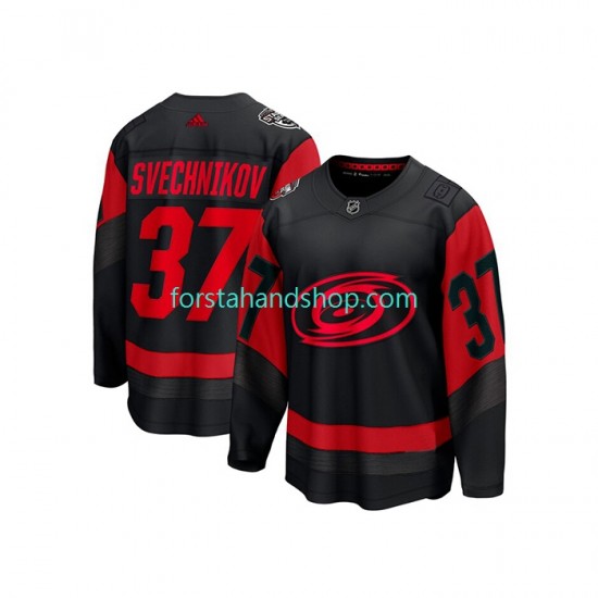 Carolina Hurricanes Tröjor Andrei Svechnikov 37 Adidas 2023 NHL Stadium Series Svart Authentic