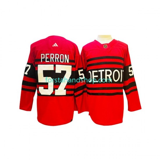 Detroit Red Wings Tröjor David Perron 57 Adidas 2022-23 Reverse Retro Röd Authentic