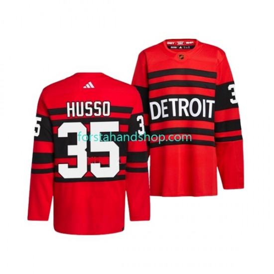 Detroit Red Wings Tröjor VILLE HUSSO 35 Adidas 2022-23 Reverse Retro Röd Authentic