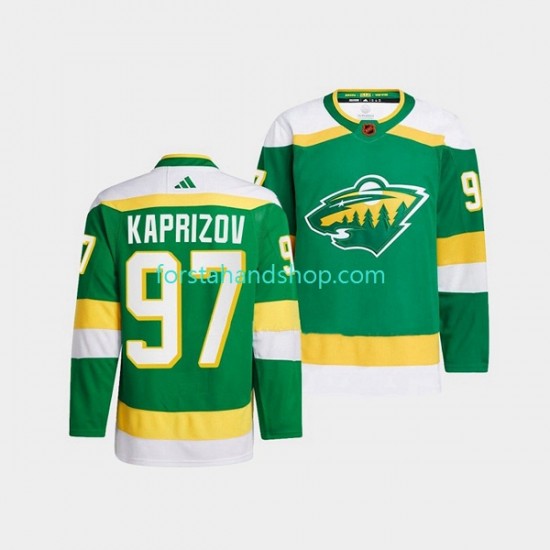 Minnesota Wild Tröjor Kirill Kaprizov 97 Adidas 2022-23 Reverse Retro Grön Authentic