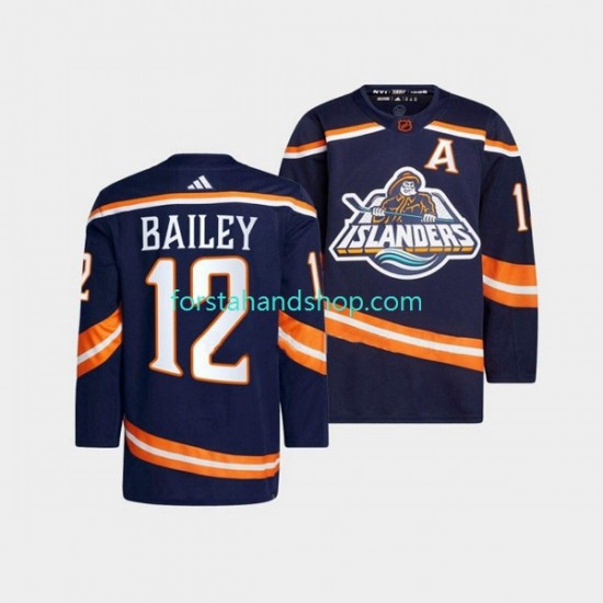 New York Islanders Tröjor Josh Bailey 12 Adidas 2022-23 Reverse Retro Marinblå Authentic